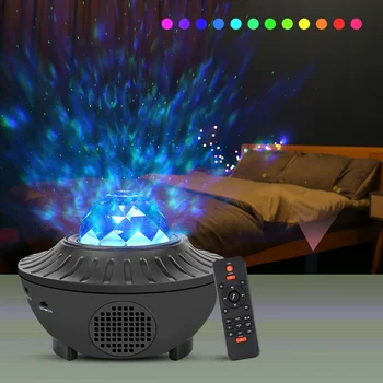 

USB LED Star Night Light Music Starry Water Wave LED Projector Light Bluetooth Projector Remote Control Projector Light Decor