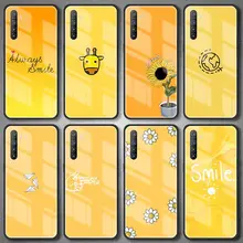 Funda de vidrio templado para teléfono Oppo Find X2Lite Realme 5, 6, 7 Pro, 7i, C3, XT, funda trasera de lujo