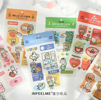 

2 Sheets Girlhood Series Bullet Junk Journal Decorative Sticker Kawaii Girl Stickers Scrapbooking DIY Diary Album Stick Lable