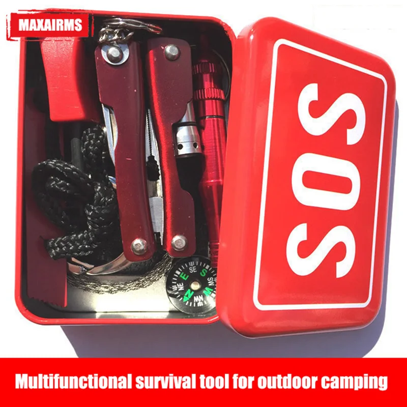 

Maxairms Camping Multi-purpose Tool Set First Aid Box Emergency Supplies Survival Outdoor Self-rescue Survival Equipment