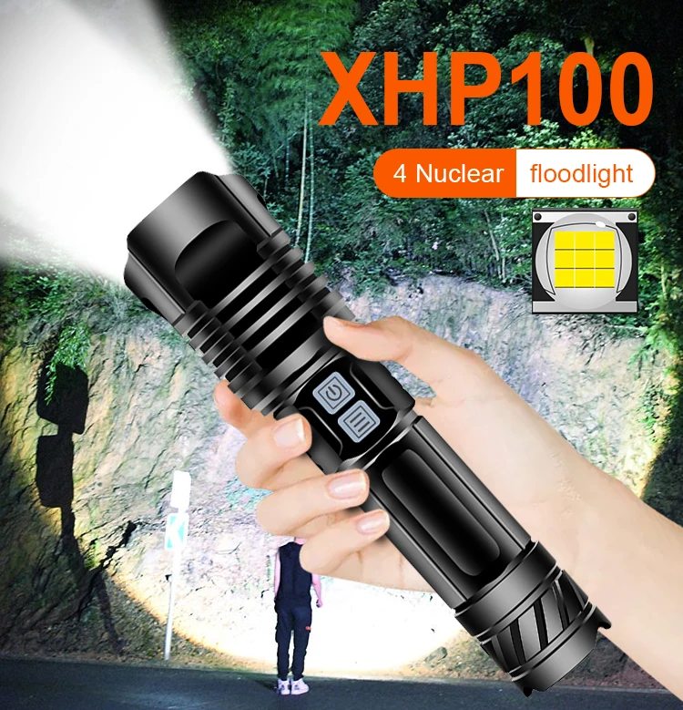 DE XHP100 XHP90 XHP70 XHP50 LED Zoom Taschenlampe wiederaufladbare Fackel AKKU 
