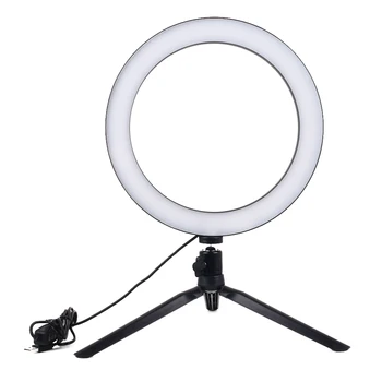 

8 inch Universal Ring Light Dimmable LED Studio Camera Ring Light Black Tool with Stand Makeup Ring Fill Light Desktop Light