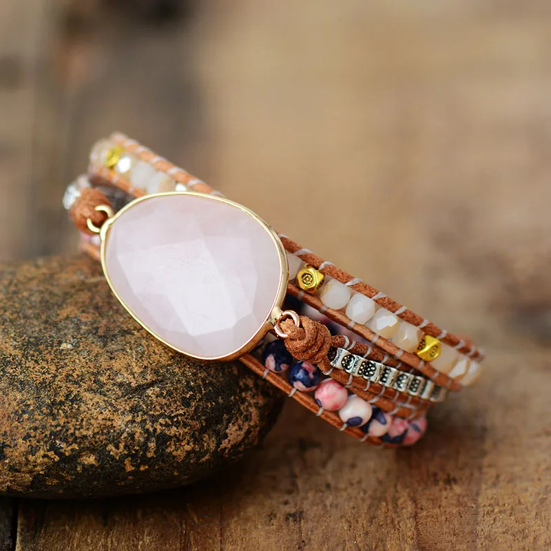 Женский браслет wrap W/Stones crital винтажный ткацкий необычный браслет для девочек Bijoux подарки