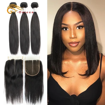 

Straight Bundles With Closure Brazilian Hair Weave Bundles With Closure Human Hair Remy HAIR Bundles Straight Hair With Closure