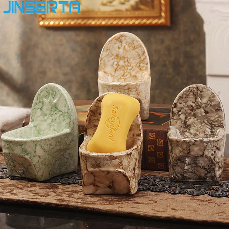 

JINSERTA Marbled Soap Drain Tray Ceramics Luxury Home Hotel Bathroom Soap Holder Creative Decorative Organizer Tray Gifts