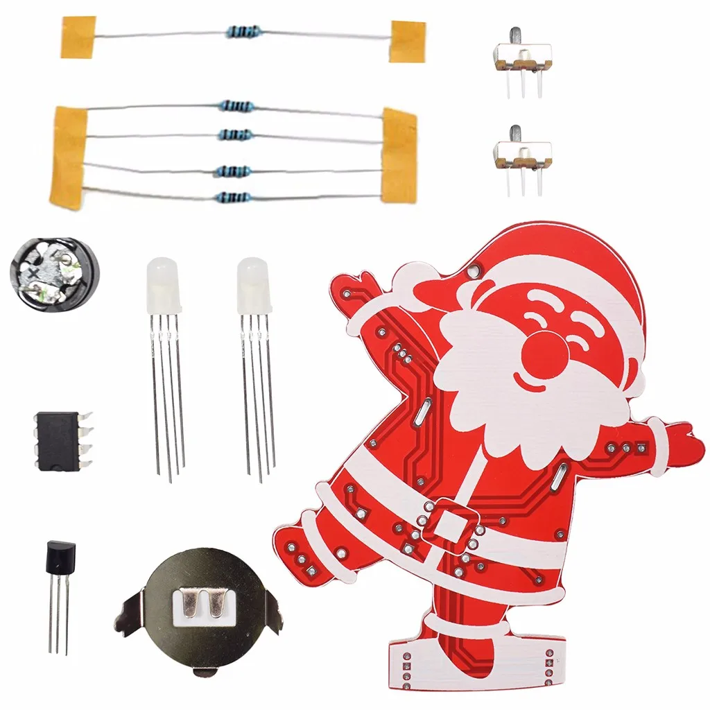 Diy Santa Claus Christmas Tree Decoration Pendant Music Kit Led Electronic Kits Merry Christmas New Year Decorations Ornaments