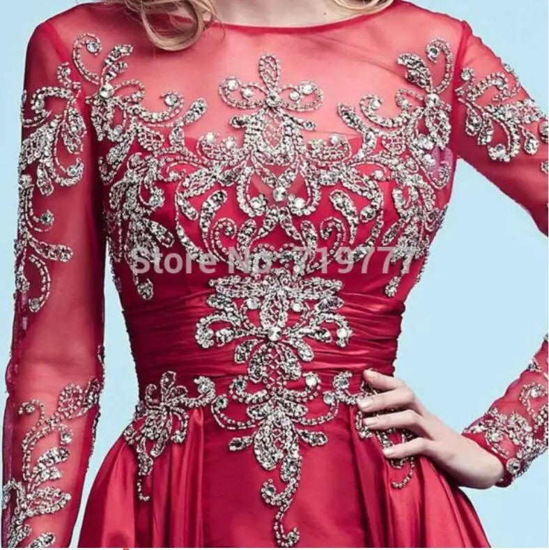 Stunning Crystal Arabic Women Evening Gown Custom Made Middle East Women Party Dresses Elegant Kaftan Formal Dress Vestidos