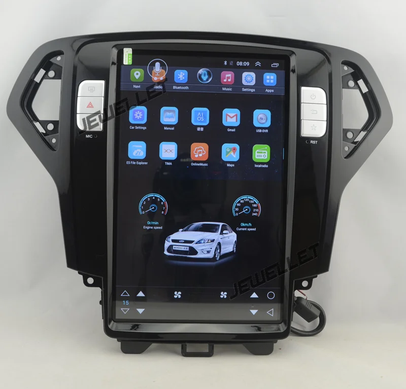 12," tesla стиль вертикальный экран четырехъядерный Android 6,0 Стерео gps навигация для ford Mondeo 2007-2010 автоматический A/C