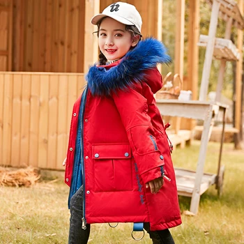 

Girls Winter Duck Down Jackets 2020 -30 Degrees Children Clothing Winter Warm KidsThick Hooded Coat Parka Teen Snow Wear Outwear