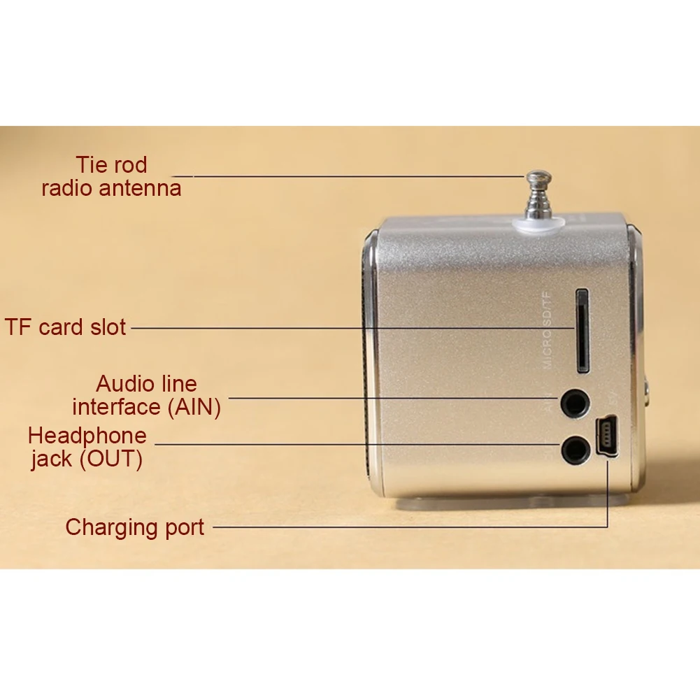 Портативный аудио-динамики с Bluetooth микро FM мини ресивер FM-цифровое радио TDV26 музыкальный приемник с ЖК дисплеем с выходом USB MP4 с Динамик MP3