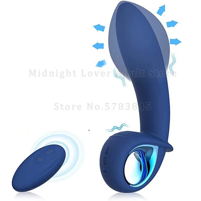 Wireless Remote Control Prostate Massager Vibrator Inflatable Anal Plug Vibrating Butt Erotic Sex Toys For Men Women | Красота и