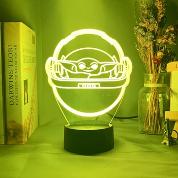 

Kids Led Night Light Baby Yoda In His Career Nightlight for Children's Room Decorative Light Usb Battery Powered 3d Lamp Gift