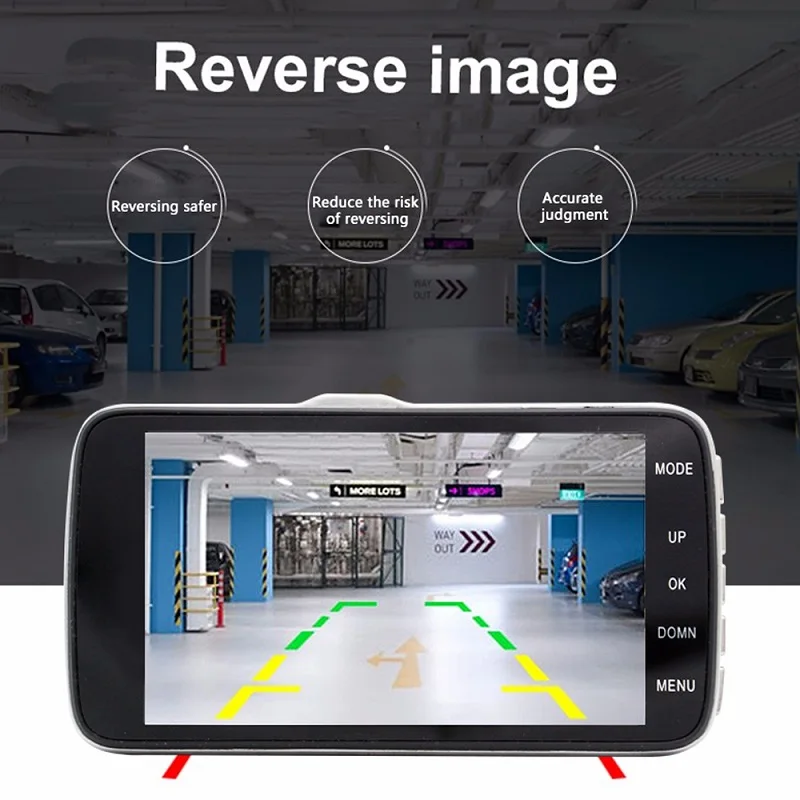 Портативный 4,0 дюймов ips экран Автомобильный видеорегистратор Full HD 1080p ночного видения двойной объектив Dash Cam авторегистрация Автомобильный видеорегистратор g-сенсор
