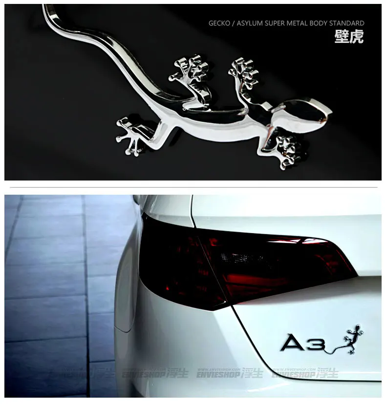 Автомобиль классное забавное украшение Gecko бампер наклейки металлическая модификация маленькая ящерица-стикер приют автомобиль Логотип Tag