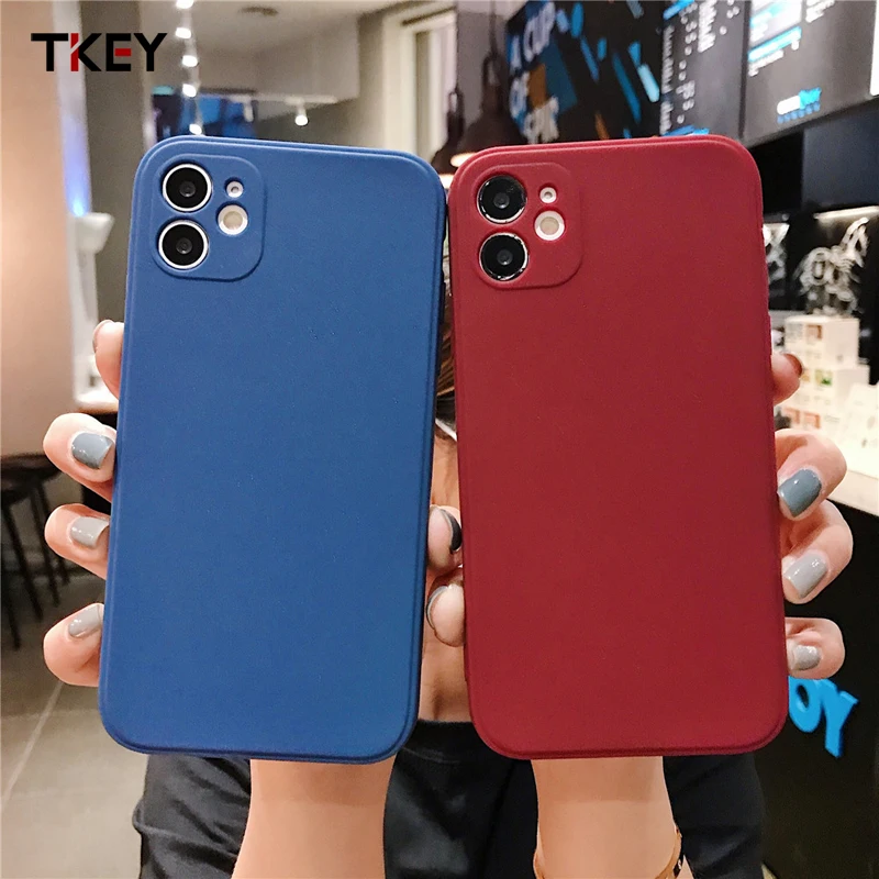 Мягкий однотонный силиконовый чехол Tkey из ТПУ для iPhone 11 Pro Max X XR XS 6 6s 7 8 Plus 2020SE