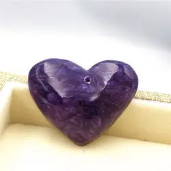 100% натуральный фиолетовый Чароит кулон для женщин леди 31x25x11 мм сердце кристалл любовь подарок бусины драгоценный камень «reiki» ювелирные
