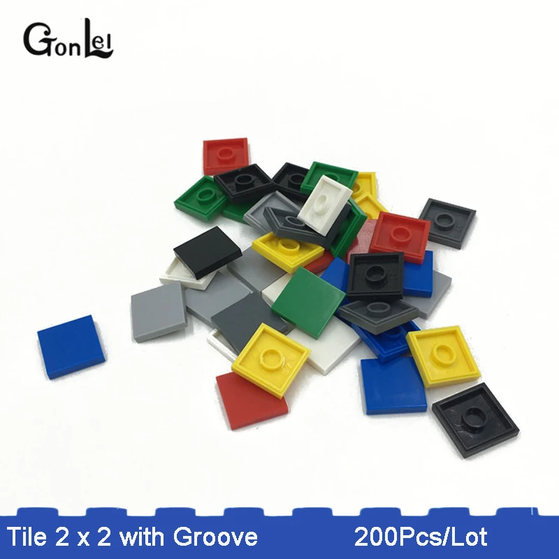 200 шт./лот MOC кирпич плоская плитка 2x2 с паз строительные блоки части совместимы 3068