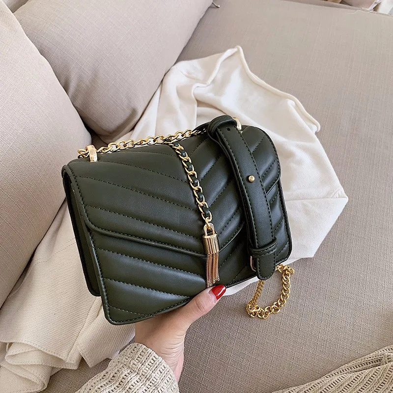 

2020 Spring New Designer Bag Woman Genuine Leather Chain Bag Hot Korean Trend Handbag Crossbody Chain Bag for Ladies Female Gift