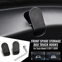 

2Pcs Front Trunk Hook for Tesla Model 3 Accessories 2017-2020 Car Accessories Model 3 Eject Clip Installation Car Spare Box Hook