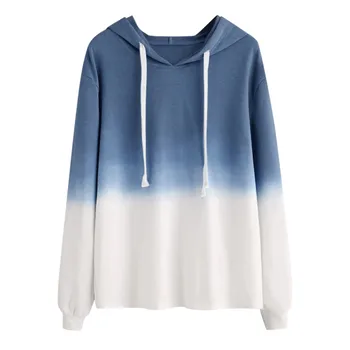 

2019 Hoodies Women Female Long Sleeve Contrast Hooded Sweatshirt Hoodie Tracksuit Drawstring Casual Sportswear Pullover @40