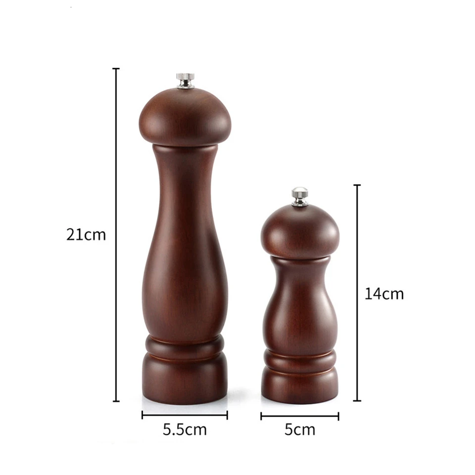 Oak Wood Manual Mills Salt And Pepper Garlic Mill Natural Pepper Shakers Spice Grinder Ceramic Core Rotor Cruet Kitchen Gadgets