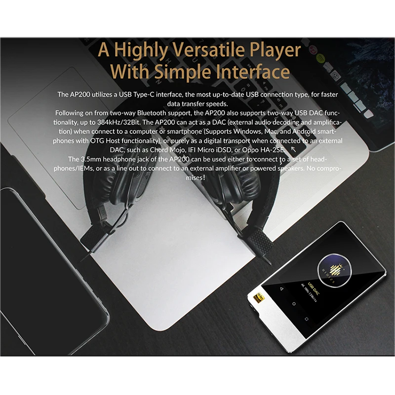 Hidizs AP200 Android Bluetooth HiFi музыкальный плеер 64 Гб встроенная память 3 54 'IPS двойной ES9118C