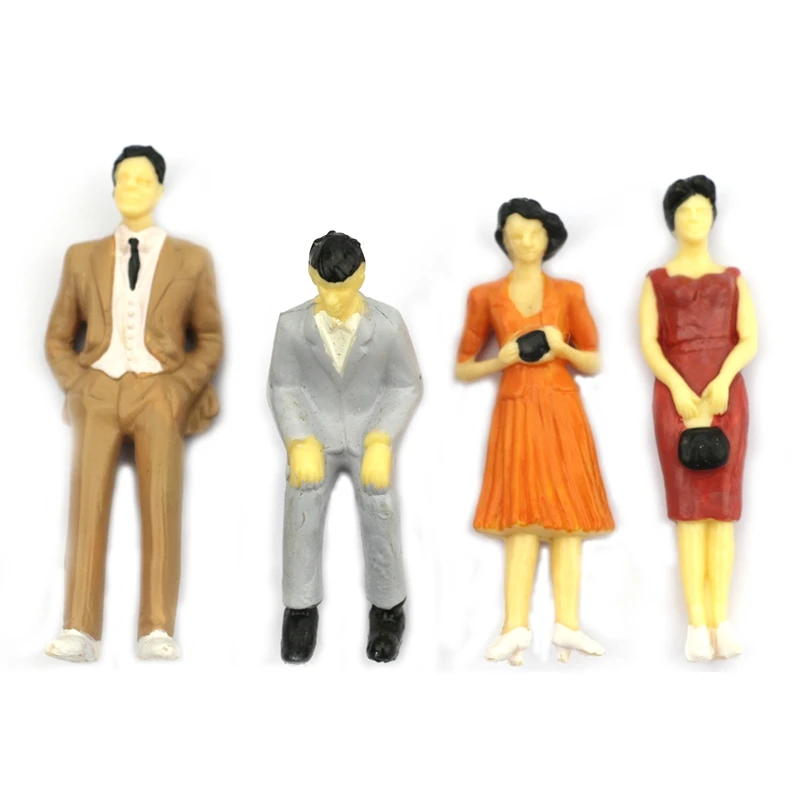 

10pcs HO Scale 1:30 Mix Painted Model ABS Plastic Train Park Street Passenger People Figures for Landscape
