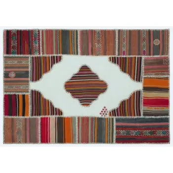 

Handmade Natural Vintage Patchwork Rug Area Rug 127x184 Cm-4'2''X6'0''