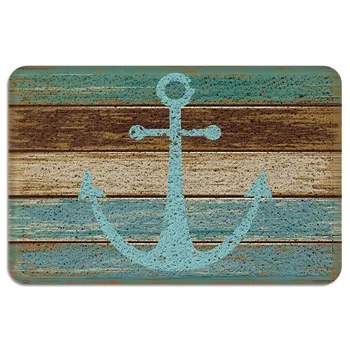 

Wood Anchor Doormats For Entrance Way Indoor Low Profile Boot Shoes Scraper Non Slip Backing Rubber Wire Loop Personalized Rug