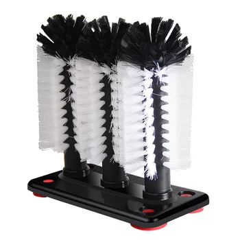 

Easy Install Cleaning Household Kitchen Catering Pub Glass Washer Bar Scrubber Tool Suction Base 3 Brush Head Universal