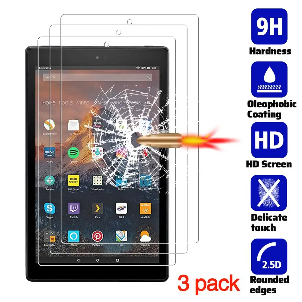 Защита экрана для Amazon Fire HD 10 2019 закаленное стекло с защитой от царапин (10 1 дюйма) |
