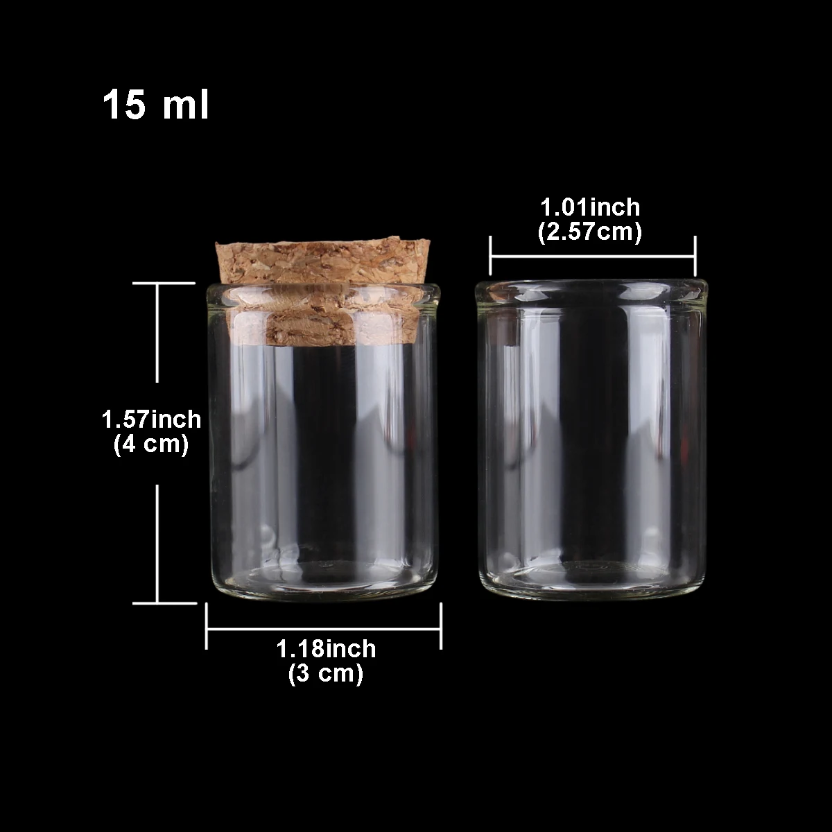 Elegant Glass Test Tubes with Cork Stoppers - Set of 24 Versatile Dragee Jars