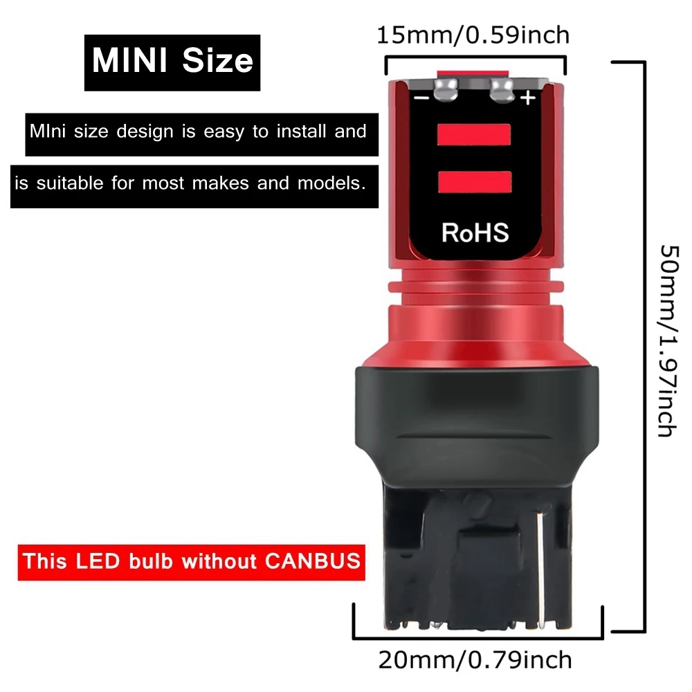 T20 7440 W21W WY21W ڵ 극ũ , ֵ CSP LED ,  õ, ڵ  , ȭƮ  ο 12V, 2 