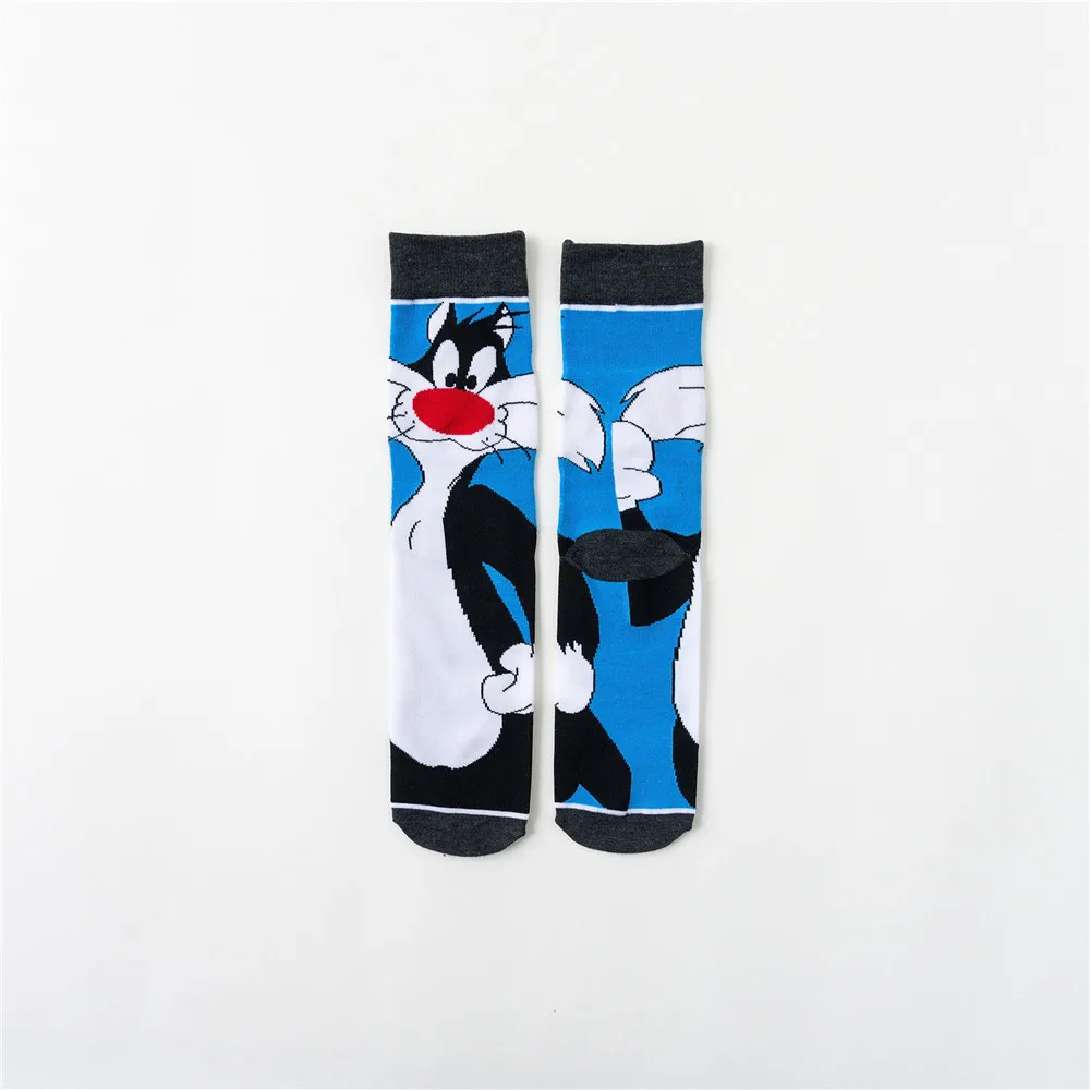 1 Pair funny animal unisex socks Casual Cartoon Cat socks Marvel socks Iron Man Captain America men socks Happy Funny women Sock - Цвет: 2