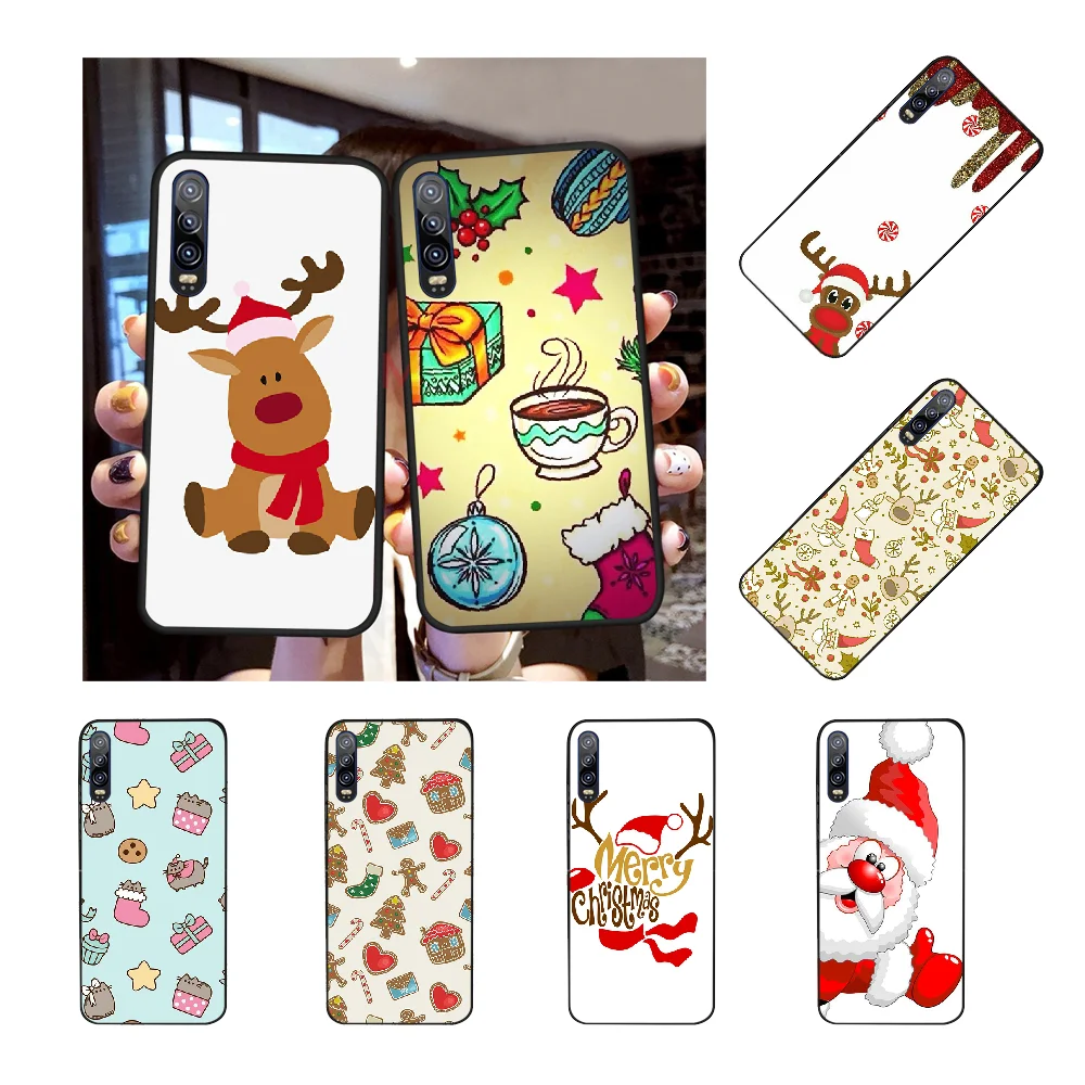 

NBDRUICAI Winter Merry Christmas New Year gifts elk snow Black Phone Cover for Huawei P30 P20 P10 P9 P8 Mate 20 10 Pro Lite