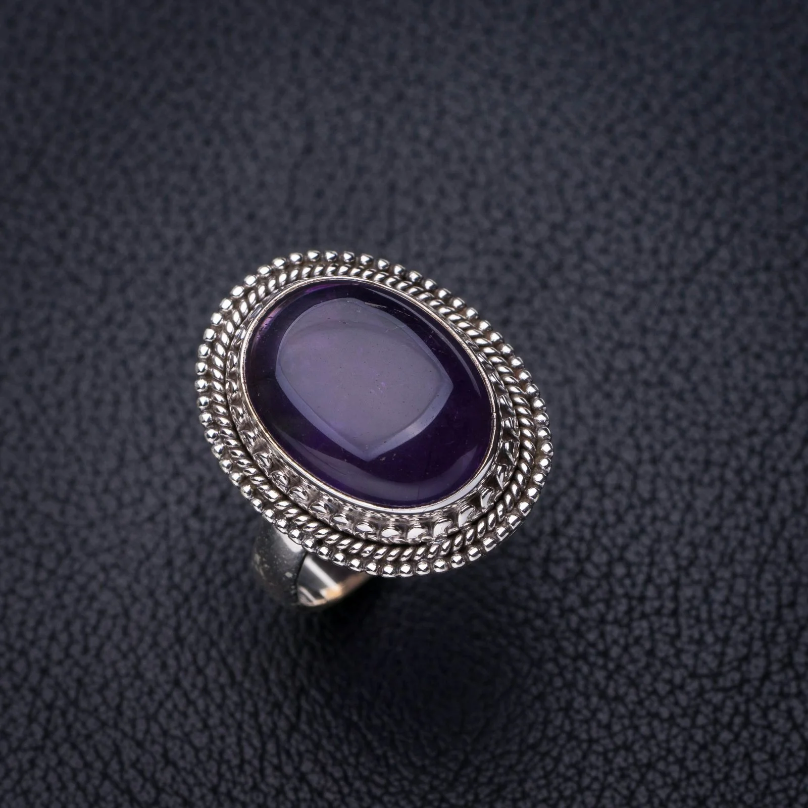

StarGems Natural Amethyst Handmade 925 Sterling Silver Ring 8.25 E7746