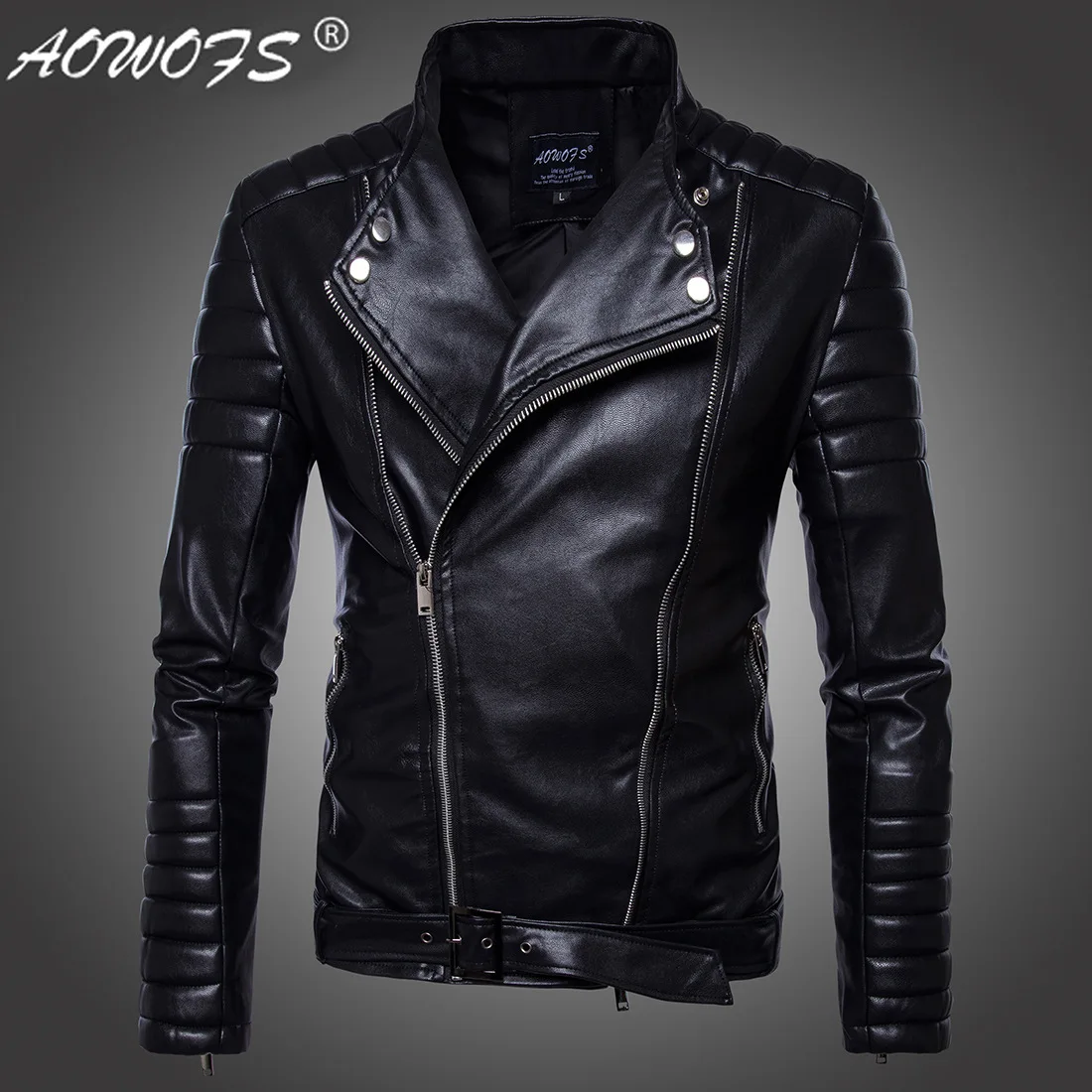 

2019 [Code] European Men'S Wear Locomotive Leather Coat Fashion Carrie Motorcycle Leather Jacket MEN'S Coat B012