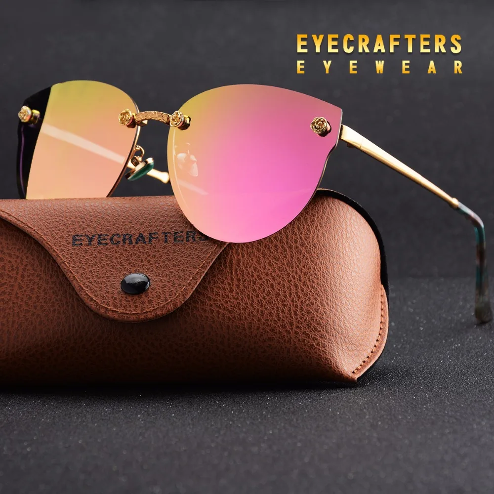 

New Women Polarized Sunglasses Brand Designer Ladies Retro Cat Eye Sun Glasses Female Fashion Mirrored Eyewear Shades Purple