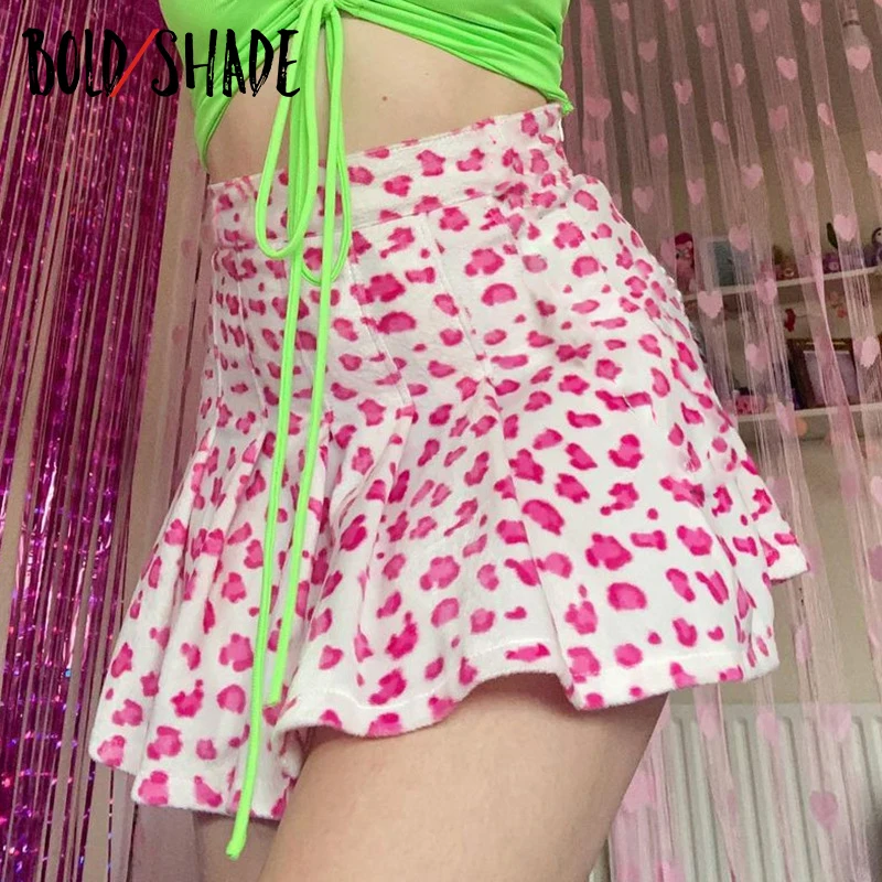 

Bold Shade Y2K 2000s Aesthetic Pink Leopard Skirts Women Harajuku Fashion Vintage E-girl A-line Mini Skirt Streetwear Sexy Club