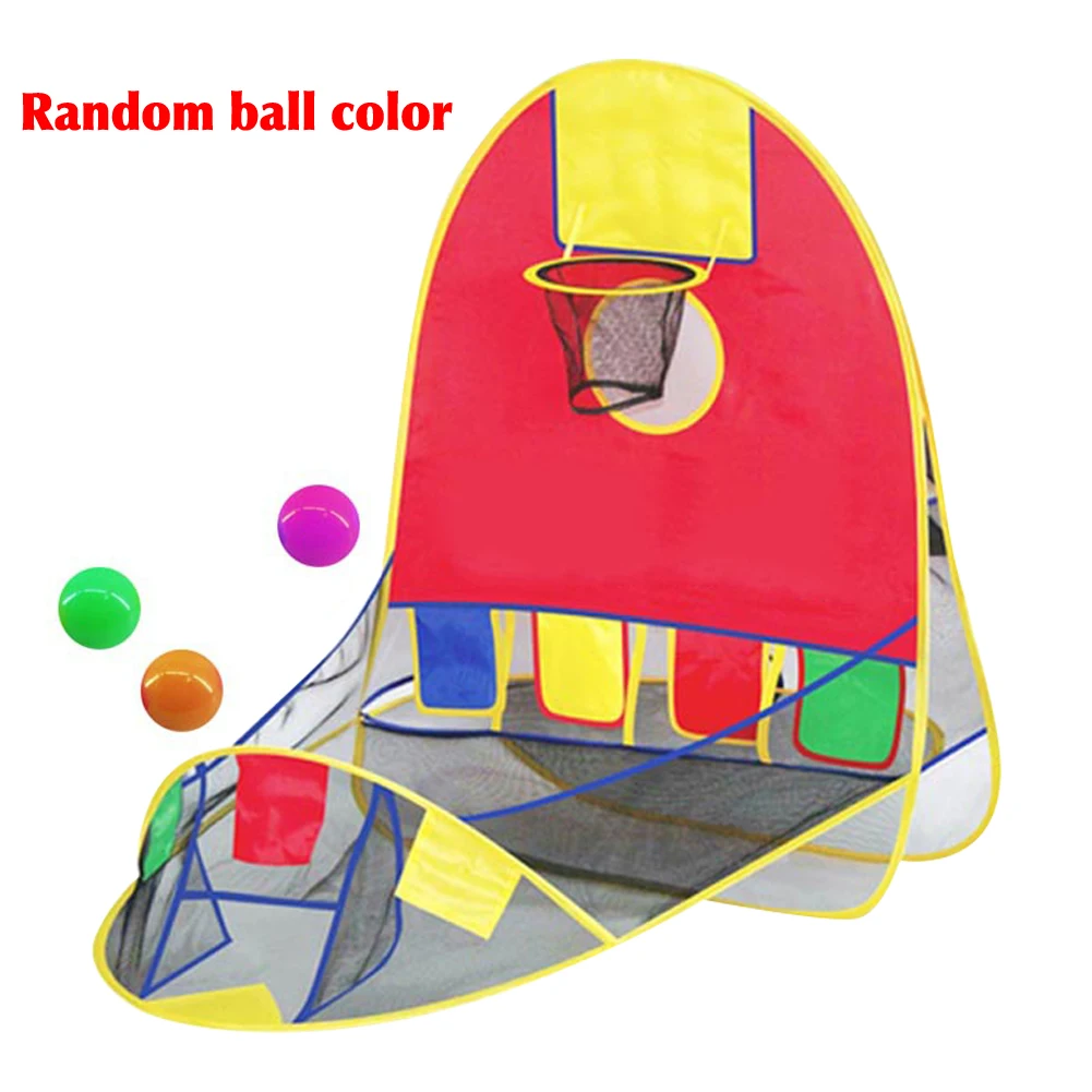 Игровая палатка для дома с мячиками баскетбольное кольцо комнатные спортивные