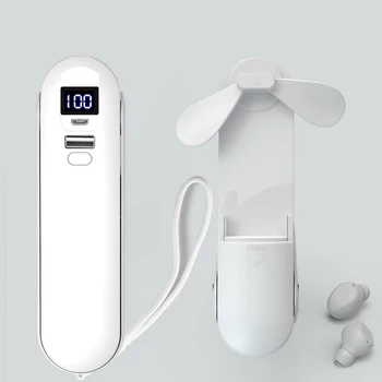 

With Charging Box HIFI LED Power Display Handheld Fan Wireless Earbuds Bluetooth 5.0 Bilateral Stereo Waterproof Touch Control