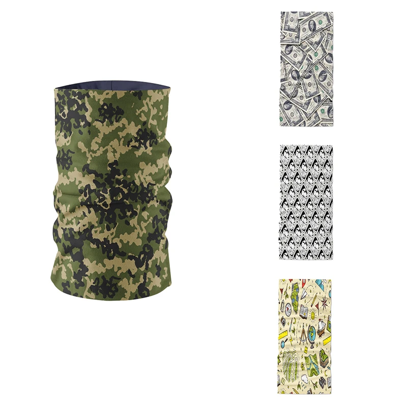 

Women Ring Scarf Summer Cotton Blend Neck Gaiter Camouflage Pattern Layered Design Headscarf Magic Sports Cycling Mask Kerchief