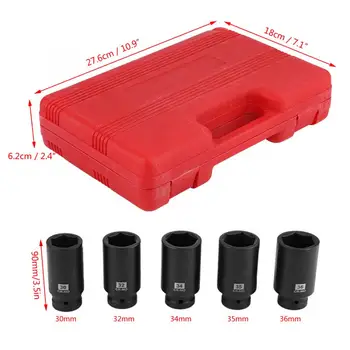 

5Pcs 1/2" Inch Wrench Ratcheting Socket Spanner Drive Hub Nut Hex Socket Set Garage Tools 30mm 32mm 34mm 35mm 36mm automobiles