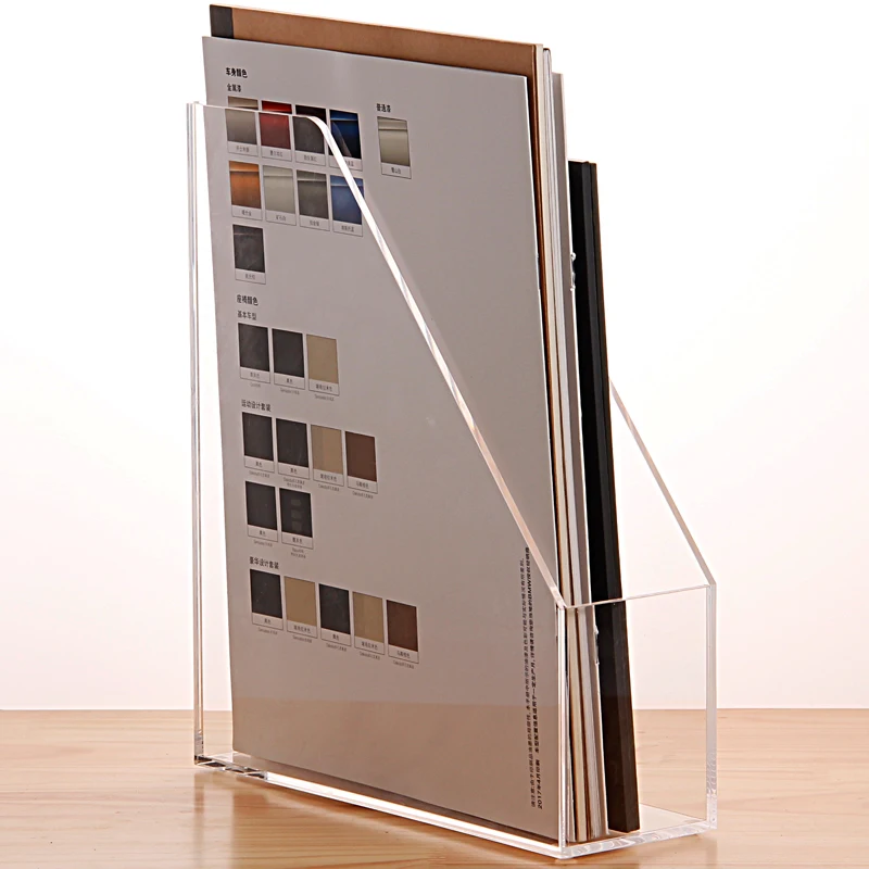 Acrylic transparent A4 single file holder desktop magazine organizer