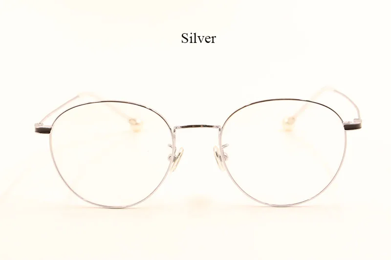 BCLEAR Titanium Glasses Frame Women Vintage Round Eyewear Classic Optical Prescription Brand Designer Eyeglasses Frame Pearl