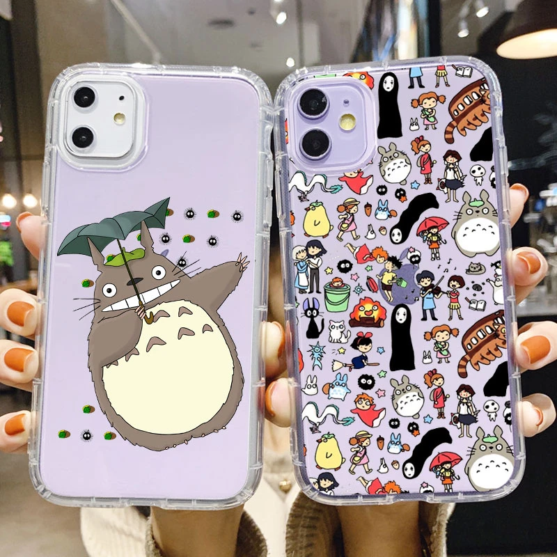 13 pro max case Spirited Away Ghibli Anime Kaonashi Totoro Phone Case for iPhone 12 Pro 13 PRO 11pro MAX 6 7 8 Plus XR XS Max TPU Silicone Cover 13 pro max case