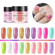 Dmoley погружение ногтей Порошковая голографическая блеск натуральный цвет Дизайн ногтей украшения без лампы лечения 10 г для маникюра ногтей