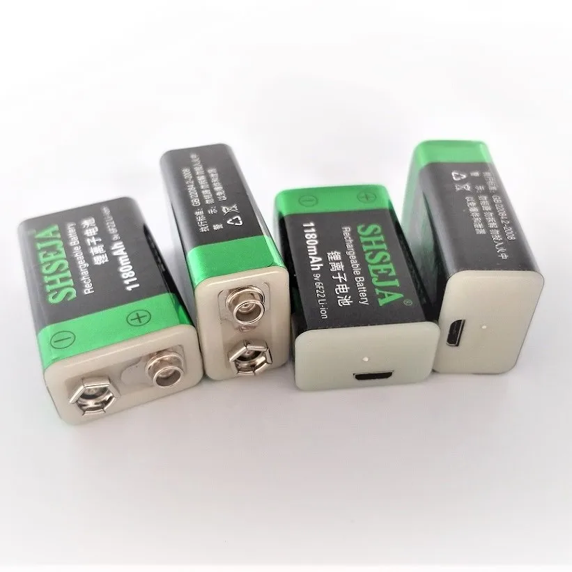 4 шт./лот 9 В 1180 мАч литий-ионный аккумулятор USB аккумуляторная батарея детектор