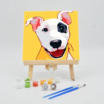 

Paint Paintings By Numbers 20×20cm With Frame On Canvas For Children Cartoon Dog Picture Digital Acrylic Arts Kids Coloring Kits