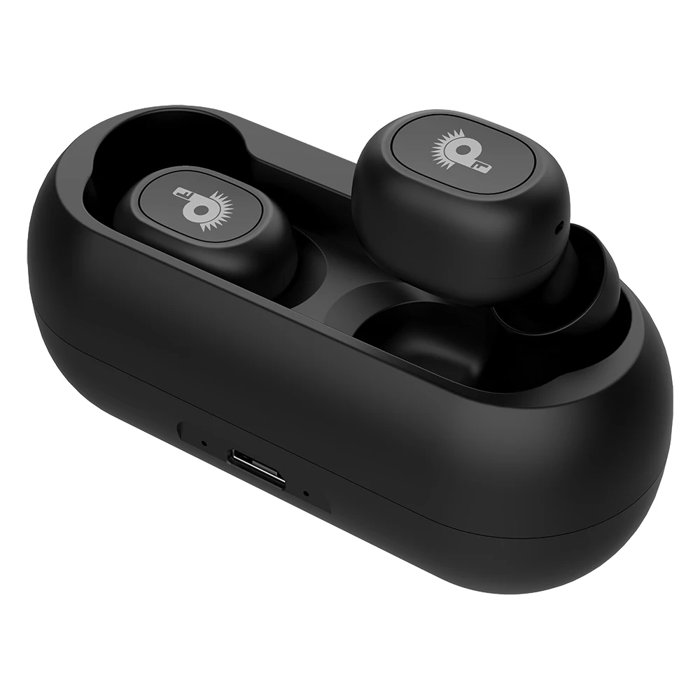 TWS V5.0 Bluetooth наушники беспроводные наушники спортивная Гарнитура 3D стерео наушники мини вкладыши двойные микрофоны с зарядной коробкой - Цвет: Черный